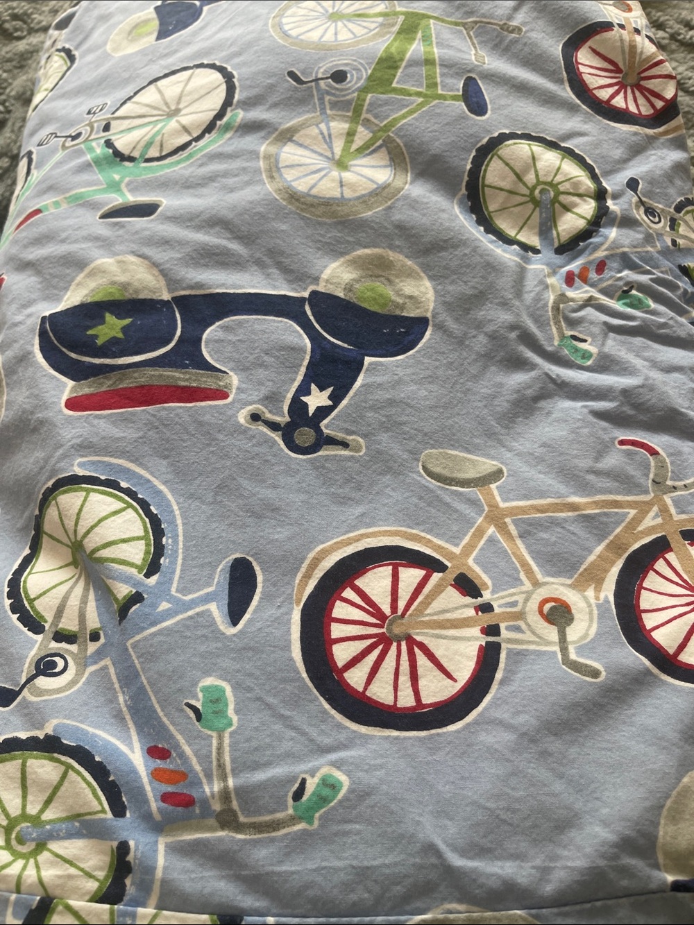 Pottery Barn Kids Full/Queen Size Vintage Bicycle Duvet Cover & 1 Sham